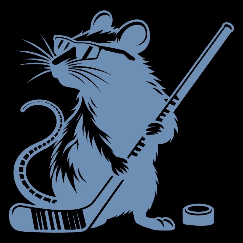 Maus Ratte Eishockeyspieler Silhouette