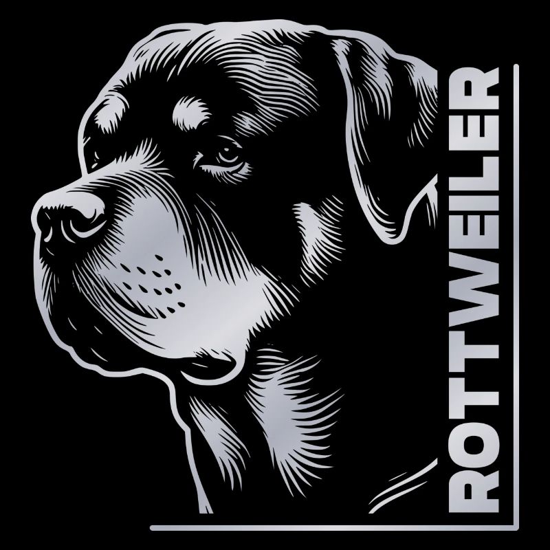 Tête de dessin ROTTWEILER argent