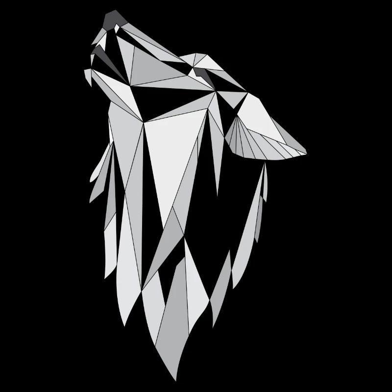 Geometrie Wolf grau