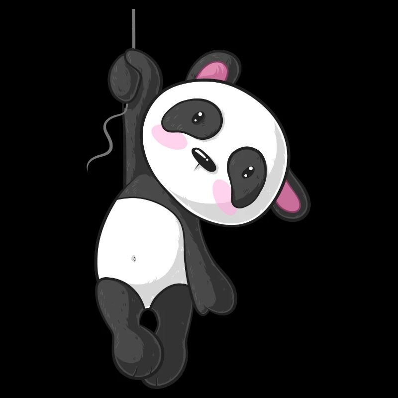 Panda de dessin animé suspendu