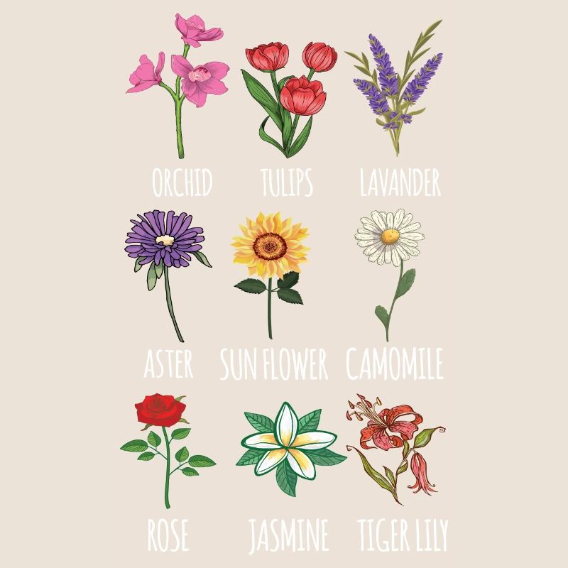 Cadeau de fleuriste graphique de belles fleurs botaniques