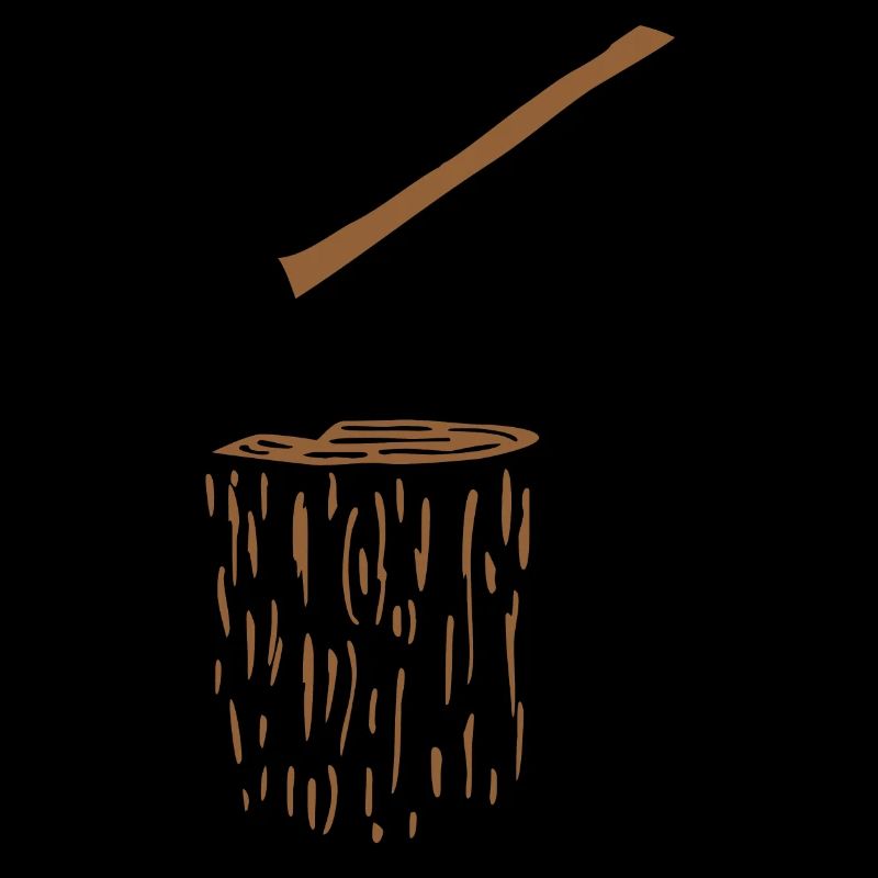Ax and tree trunk