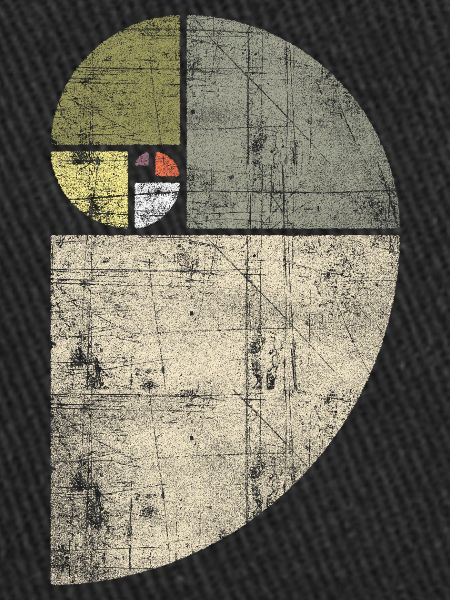 Distressed Fibonacci Spiral
