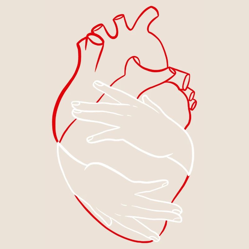 Aimer ton coeur linework rouge et blanc