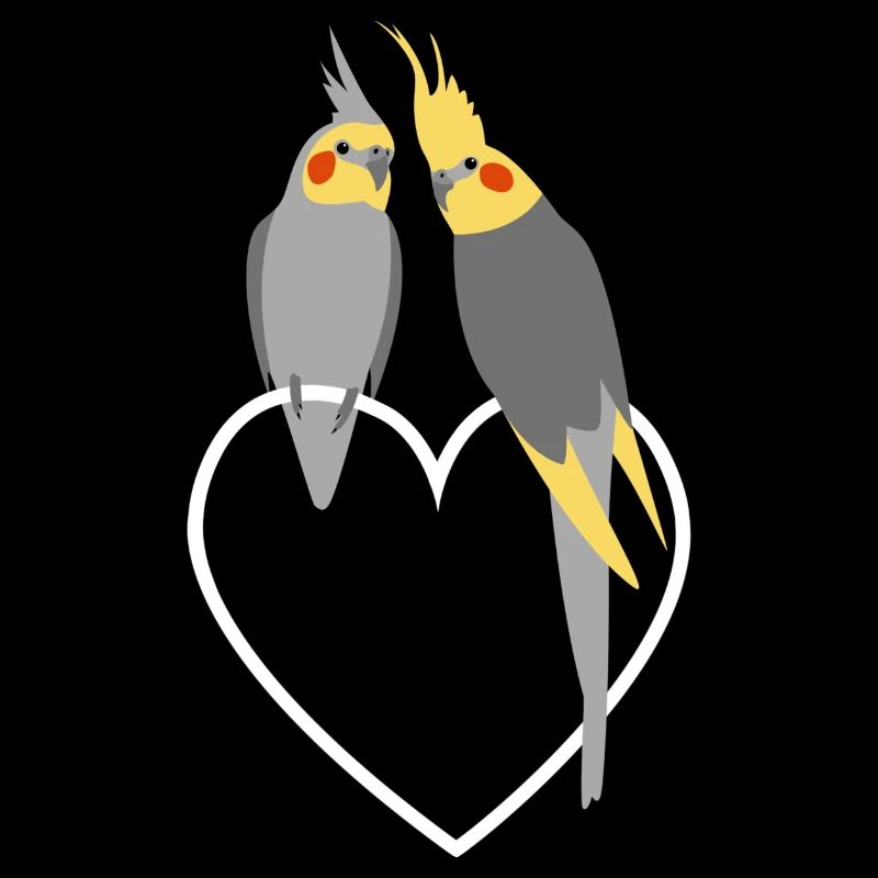 Cockatiel Lovers sur le cœur