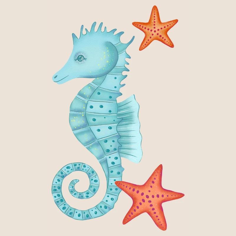 Hippocampes avec étoiles de mer