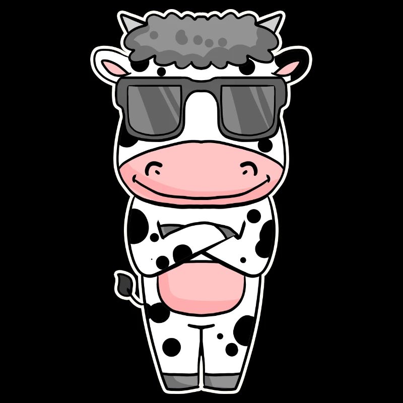 vache fraîche avec des lunettes de soleil