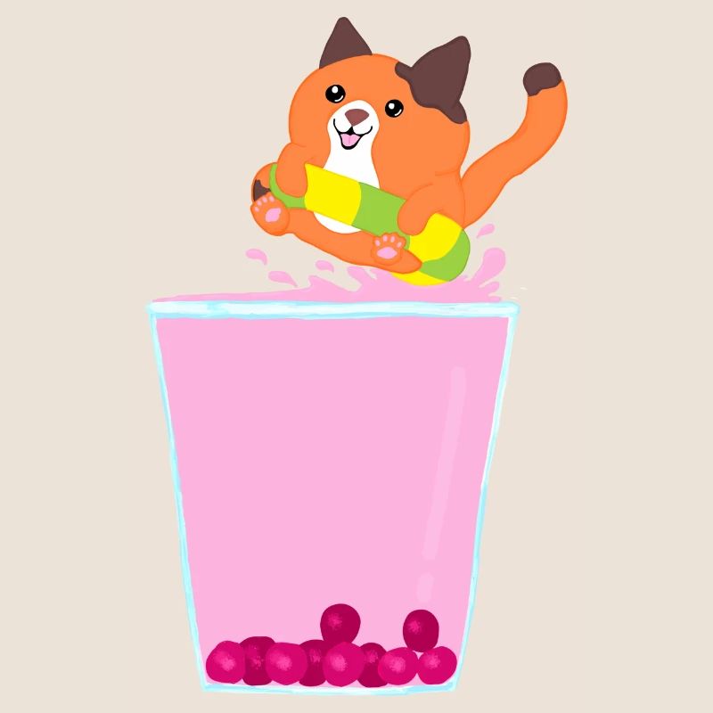 Bubble tea cat