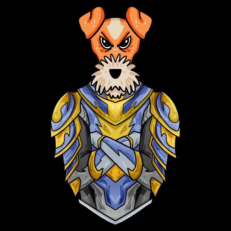 Knight Dog Dog Race Fox Terrier avec armure