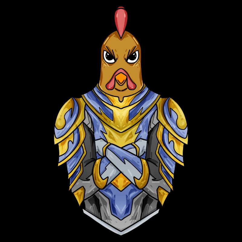 Knight Chicken avec Armor Crusader