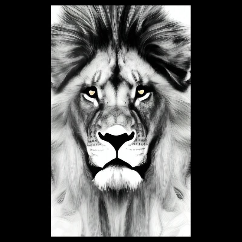 Lion noir et blanc
