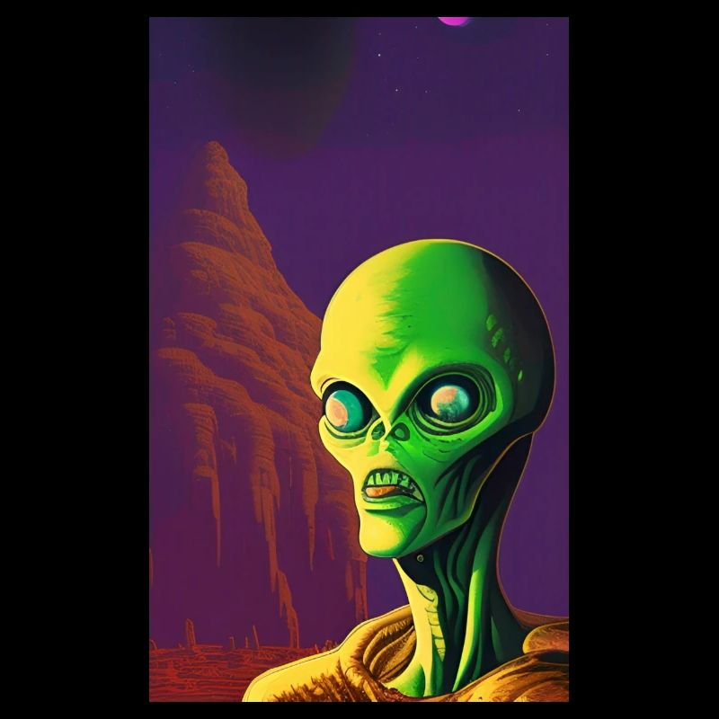 Creepy Horror Comic Alien sur une planète étrange