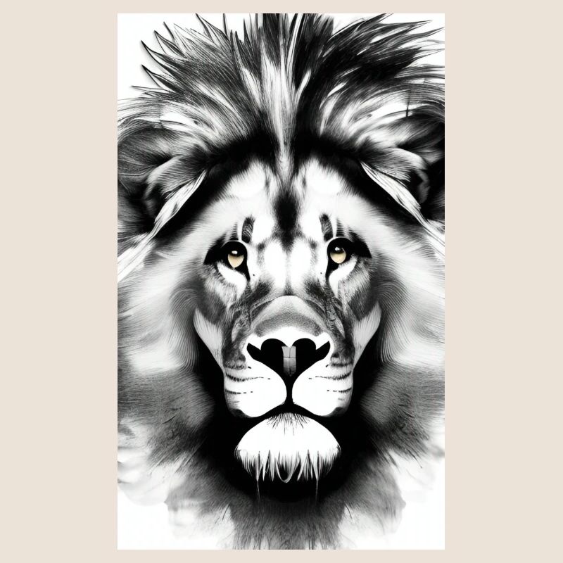 Lion noir et blanc