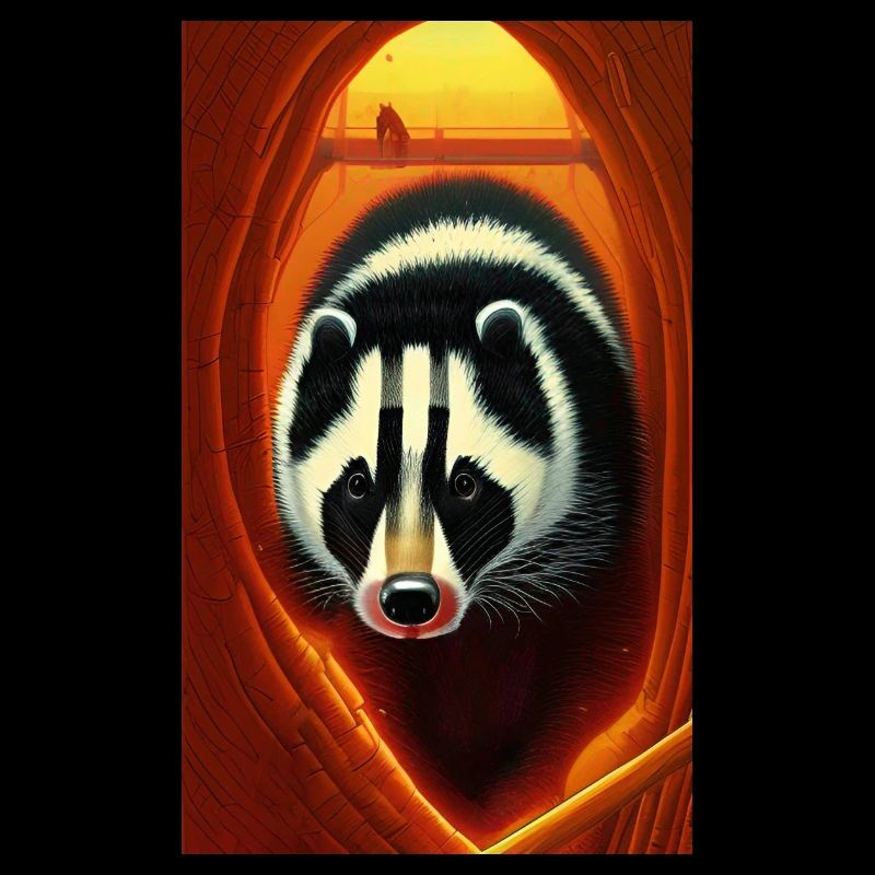 Badger (in german Dachs) cool portrait drawing