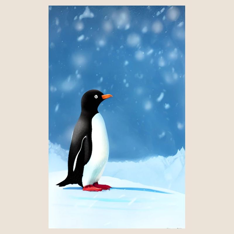 Süßer Pinguin im Schnee