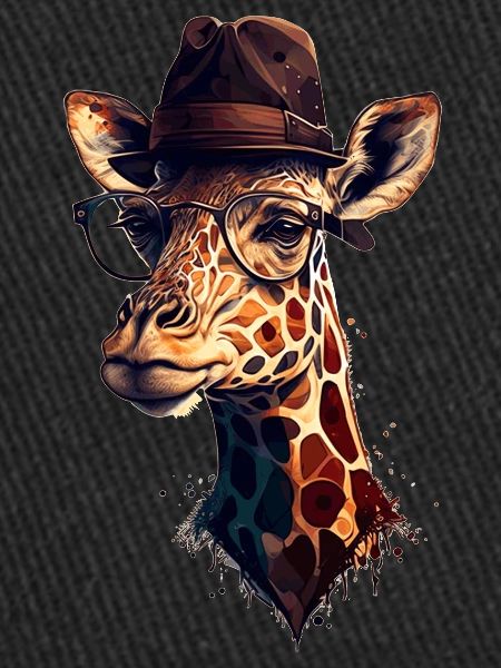Giraffeal's old grandpa with reading glasses and hat