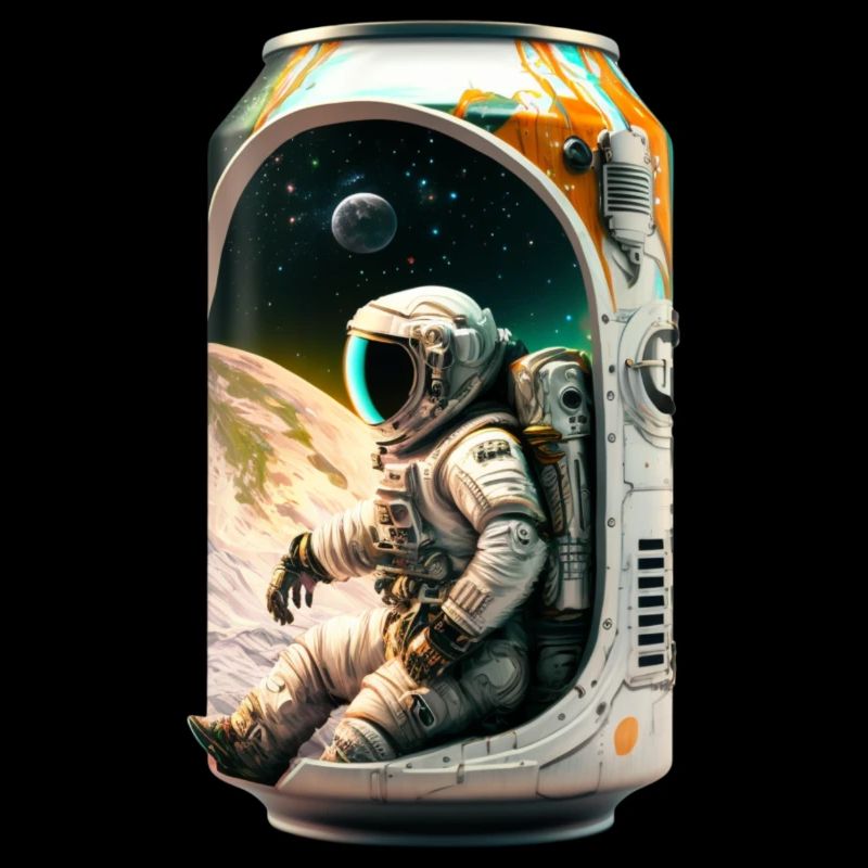 Coole Bierdose mit Astronaut
