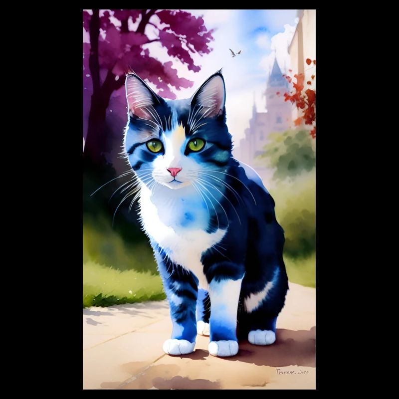Le chat domestique à poil court vous regarde