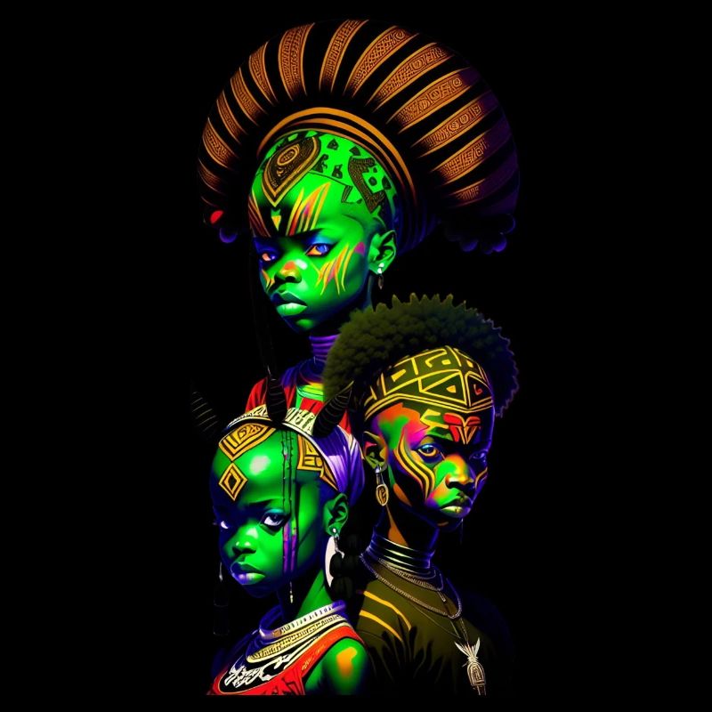 Bemalte afrikanische Gesichter