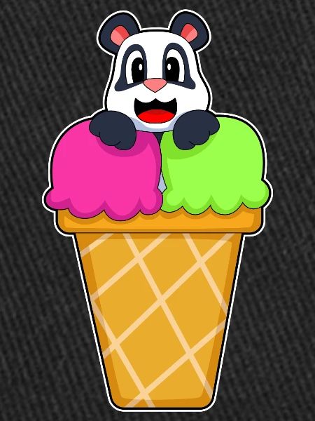 Crème glacée Panda Waffle