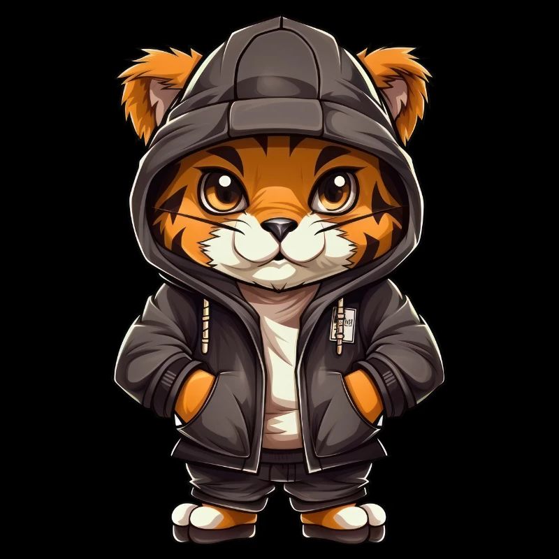 Cooler Tiger in Freizeitkleidung