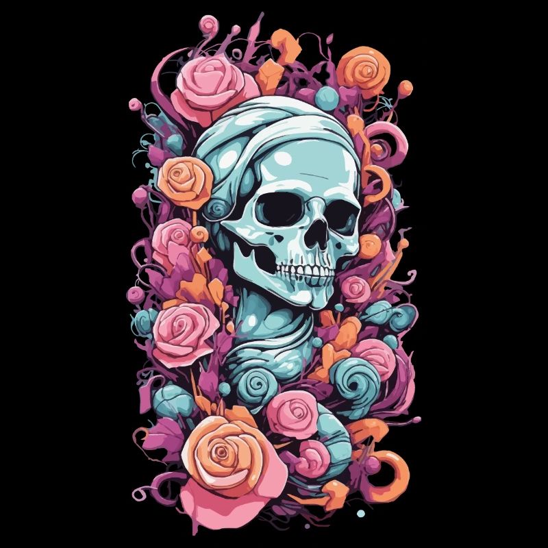 Pastel Goth Roses crâne occulte Weirdcore Design