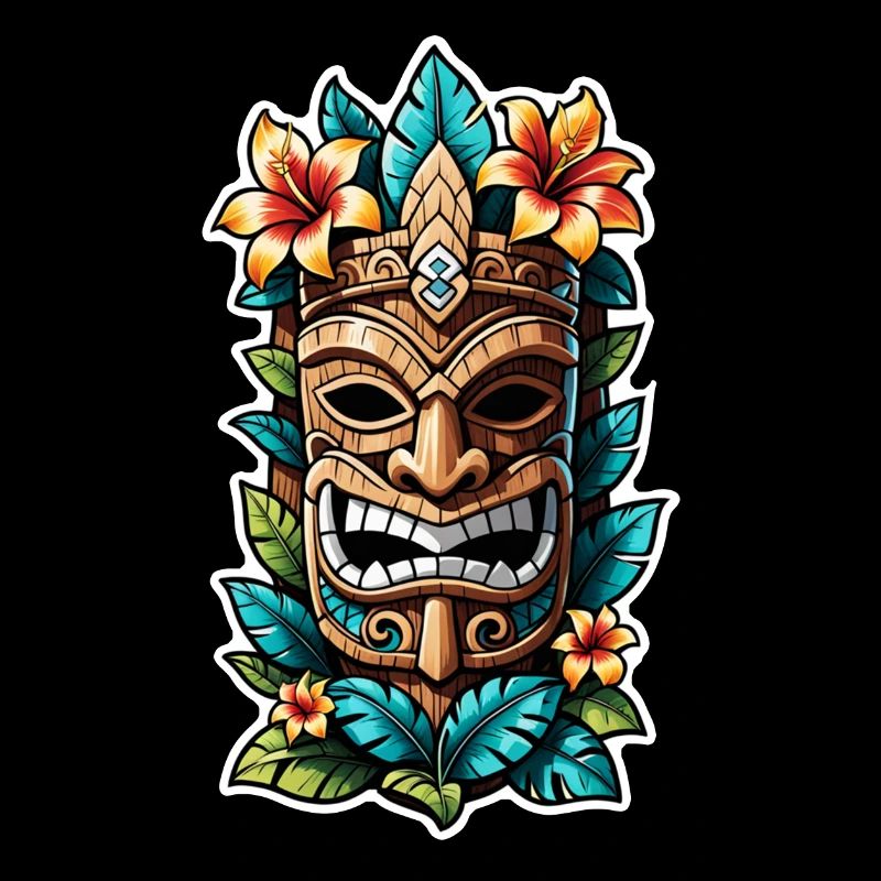 tiki beach - statue polynèsie