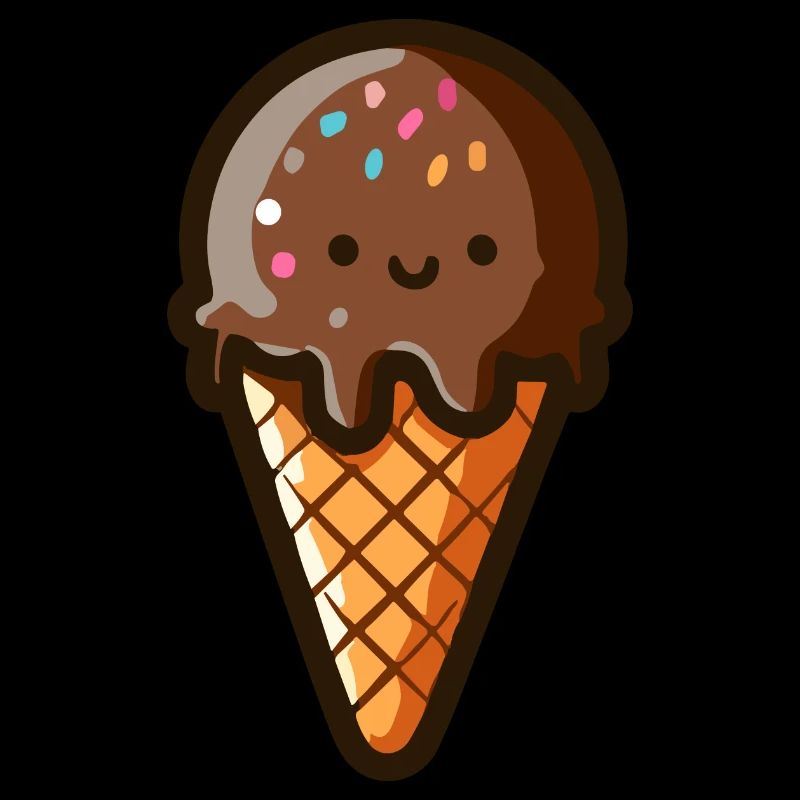 Cute Chocolate Ice Cream