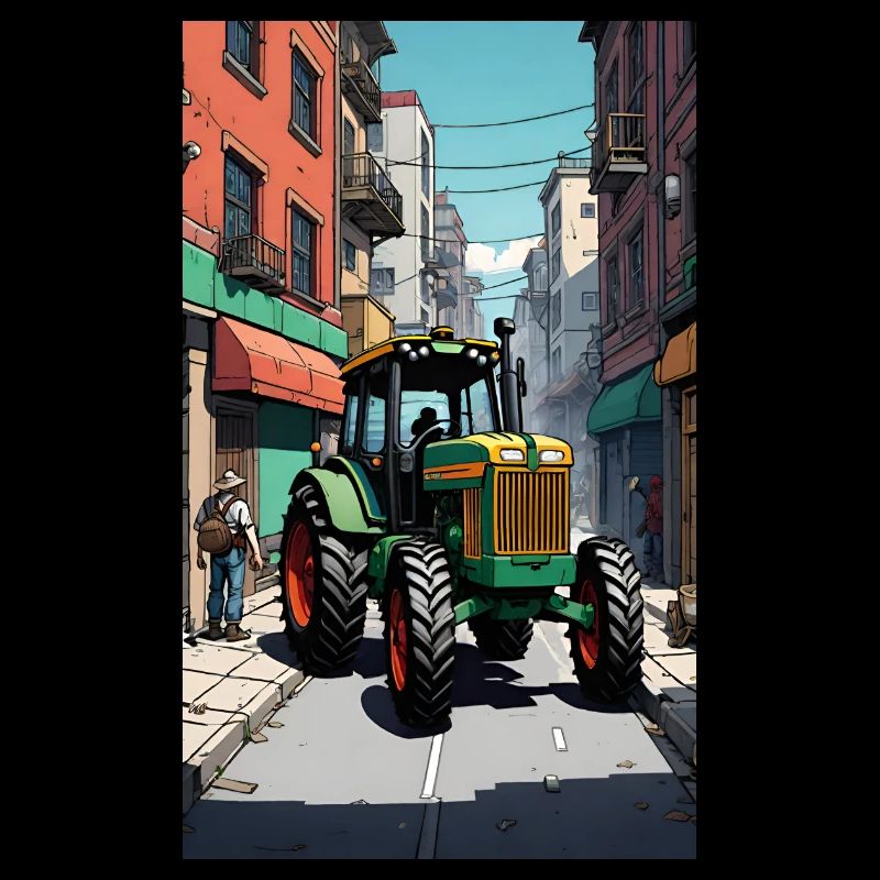 Tractor on farmers' protest