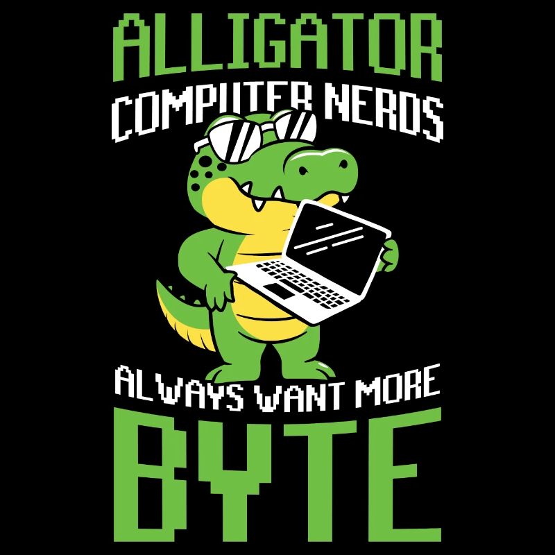 Alligator Computer Nerd Byte für Krokodil Fan