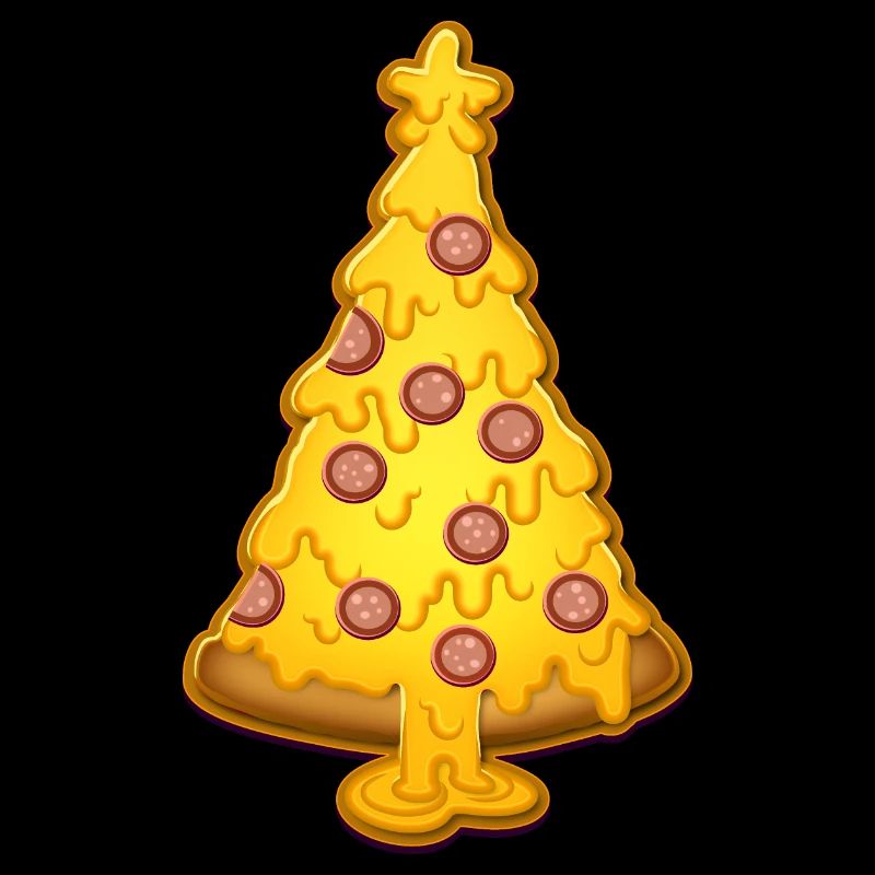 Arbre de pizzmas au fromage chaud, joyeux Noël