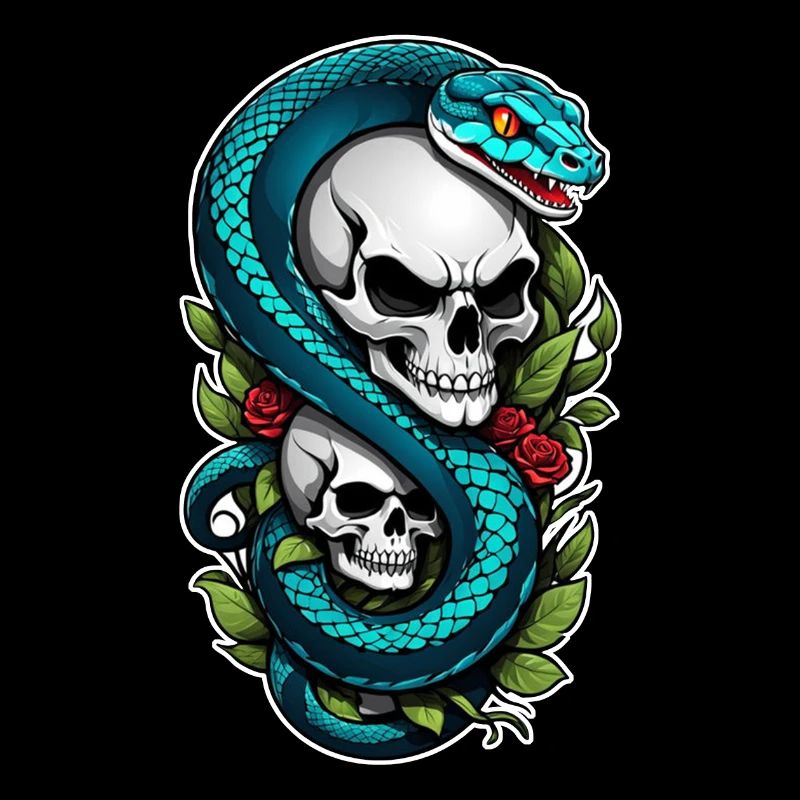 Snake Skeleton and Tattoo