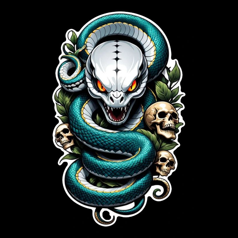 Snake Skeleton and Tattoo