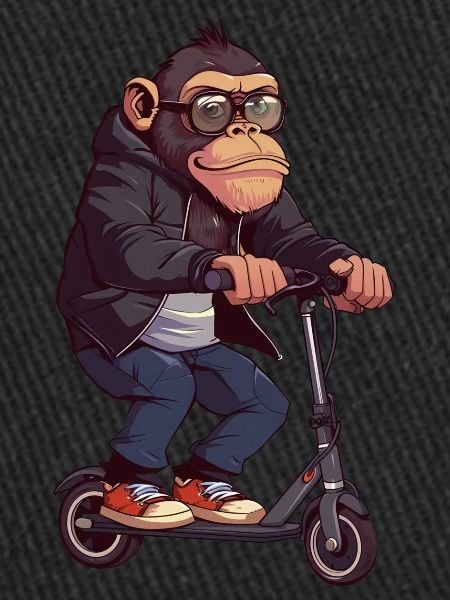 Trottinette singe