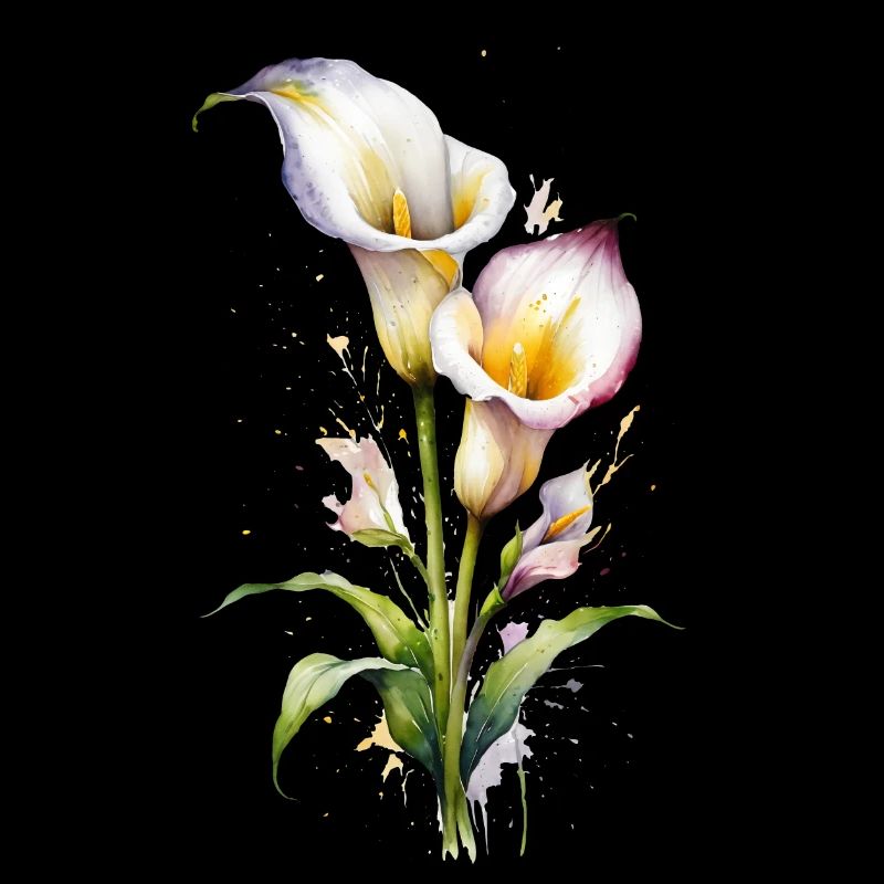 Élégance à l’aquarelle : Le lys calla