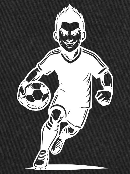 Dynamischer Fussballspieler mit Ball