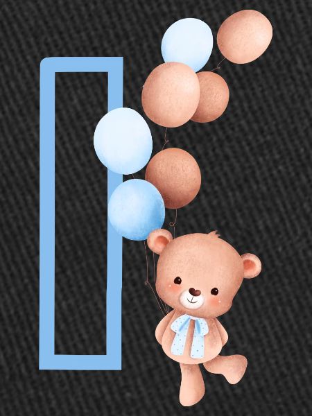 Blue Letter i Bear