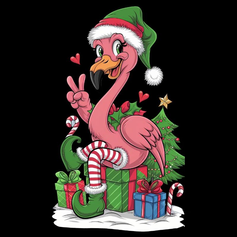 Flamingo Elfe Weihnachten Friedenshand