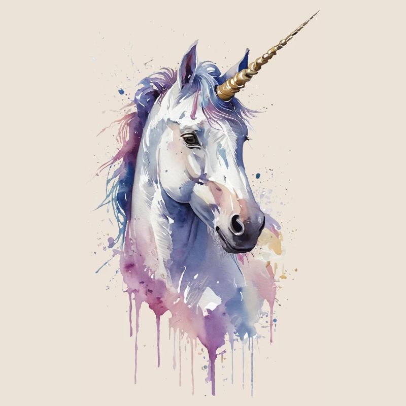 Ätherisches Einhorn - Aquarell