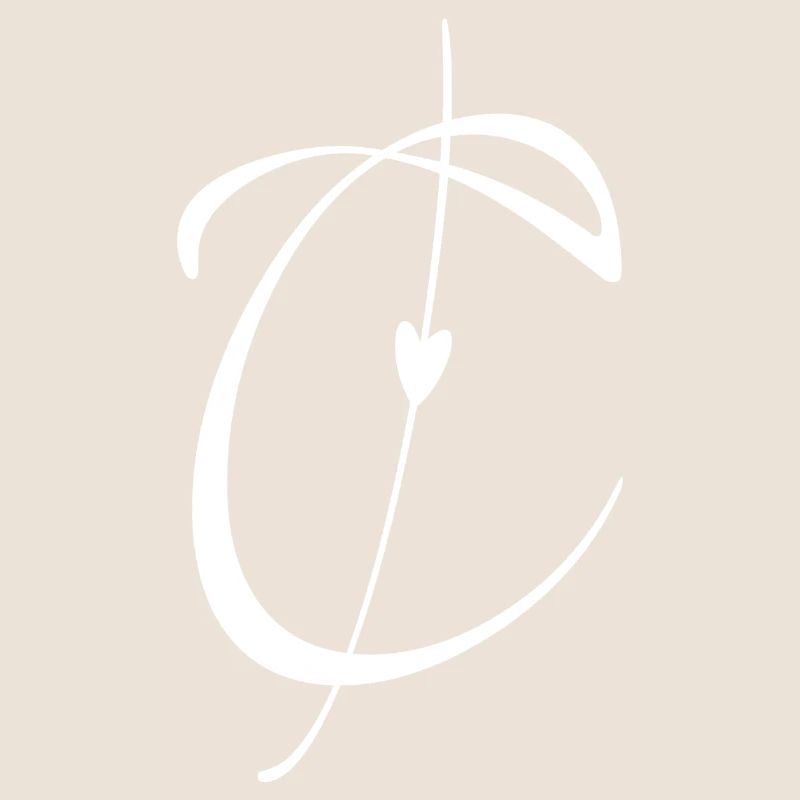 Lettre C Alphabet Initial Monogramme Visage de poche