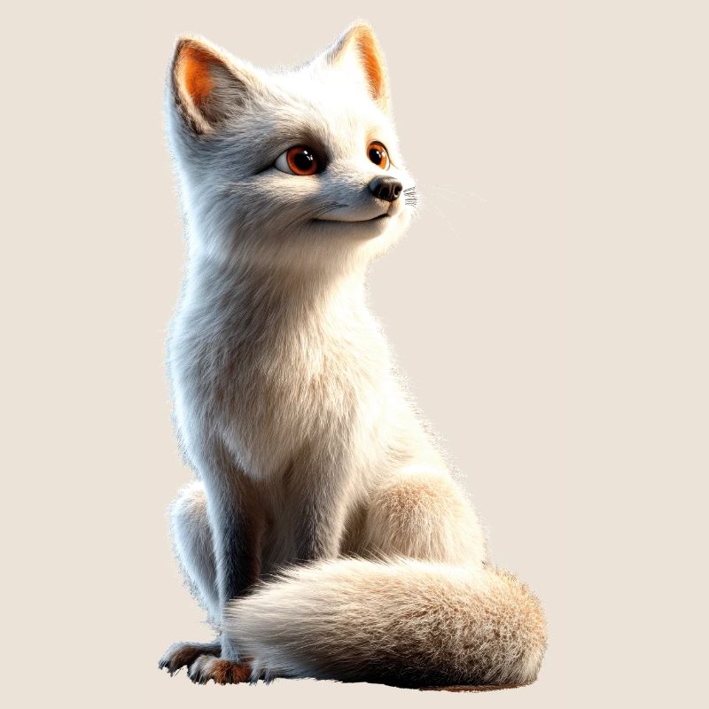 Polarfuchs Schneefuchs Eisfuchs Süßer Weißer Fuchs