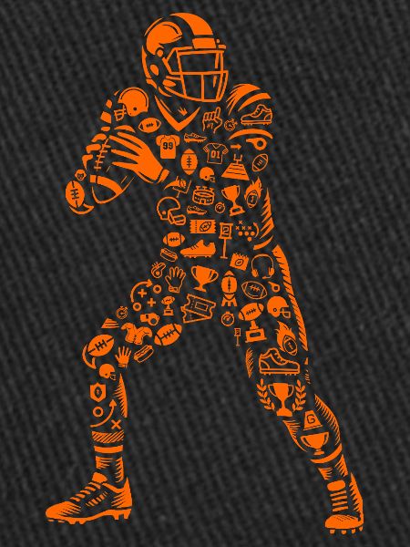 Football Quarterback Icon Pattern Design