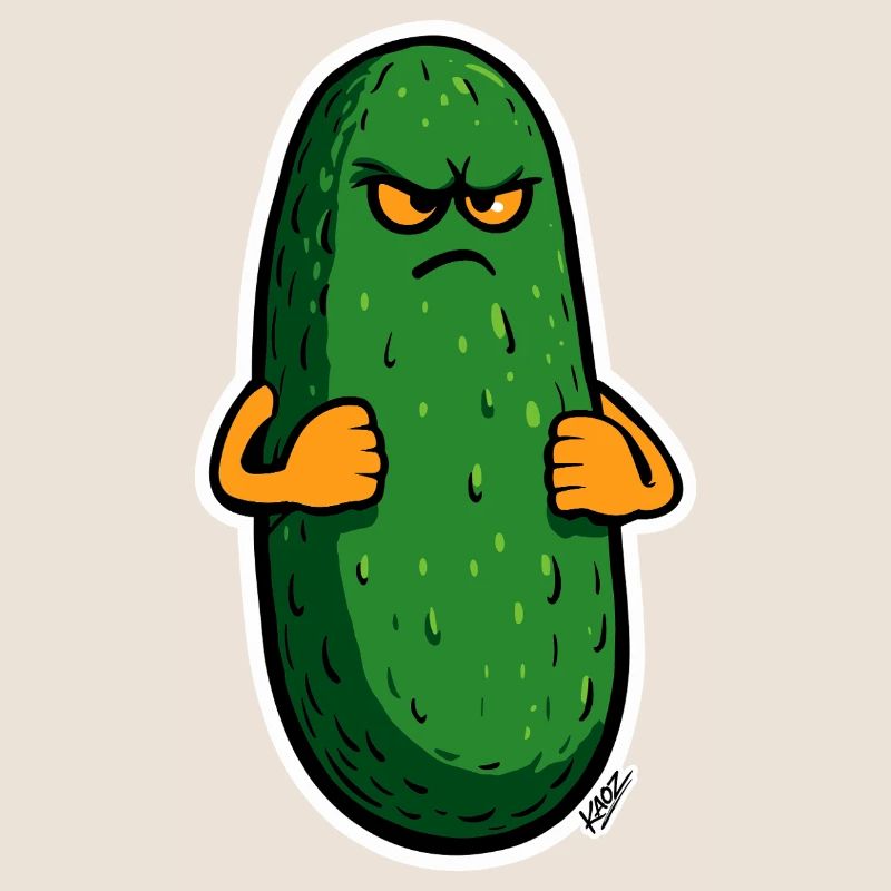 Grumpy Pickle Mascot