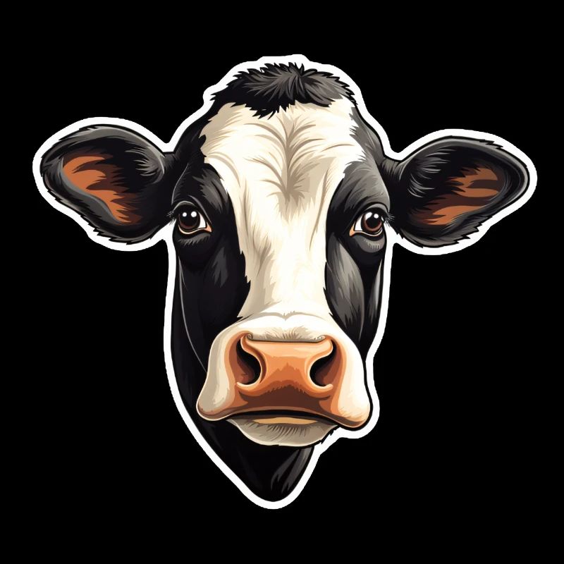 Tête de vache, vache Holstein tachetée de noir et blanc