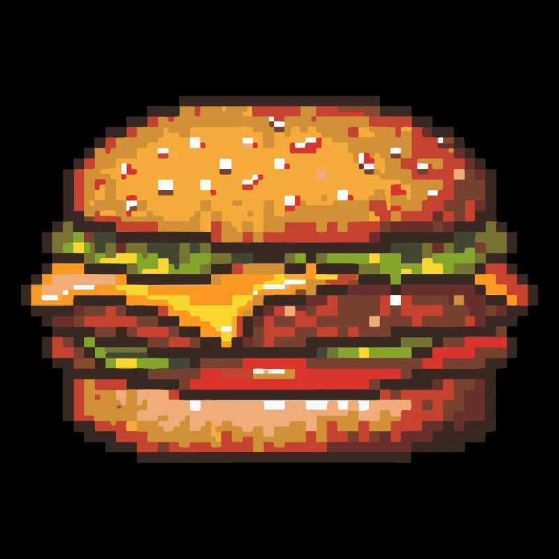 Icône Burger Pixel