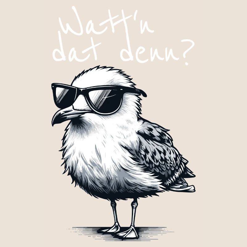 Watt’n dat denn Coole Möwe Nordsee Spruch