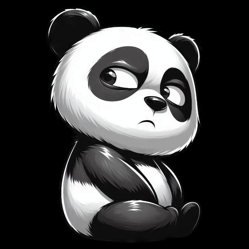 Skeptischer Panda Cartoon Niedlich Zweifel