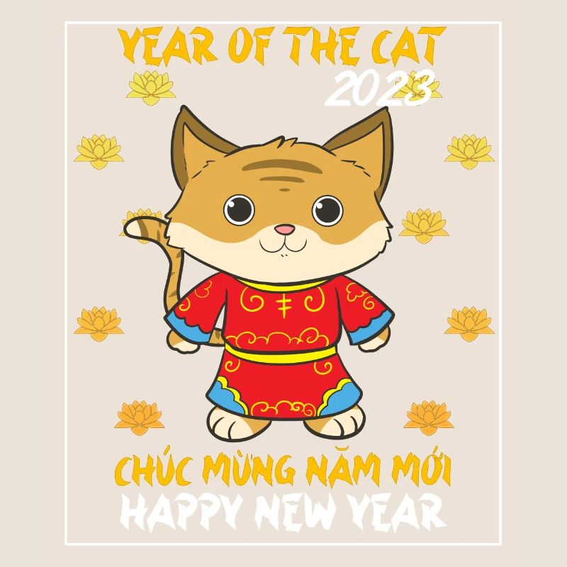 Vietnamese New Year Cat 2023 I Gift