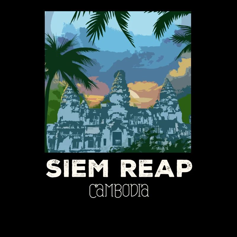 Cambodia Temple Khmer Vintage Palms I Gift