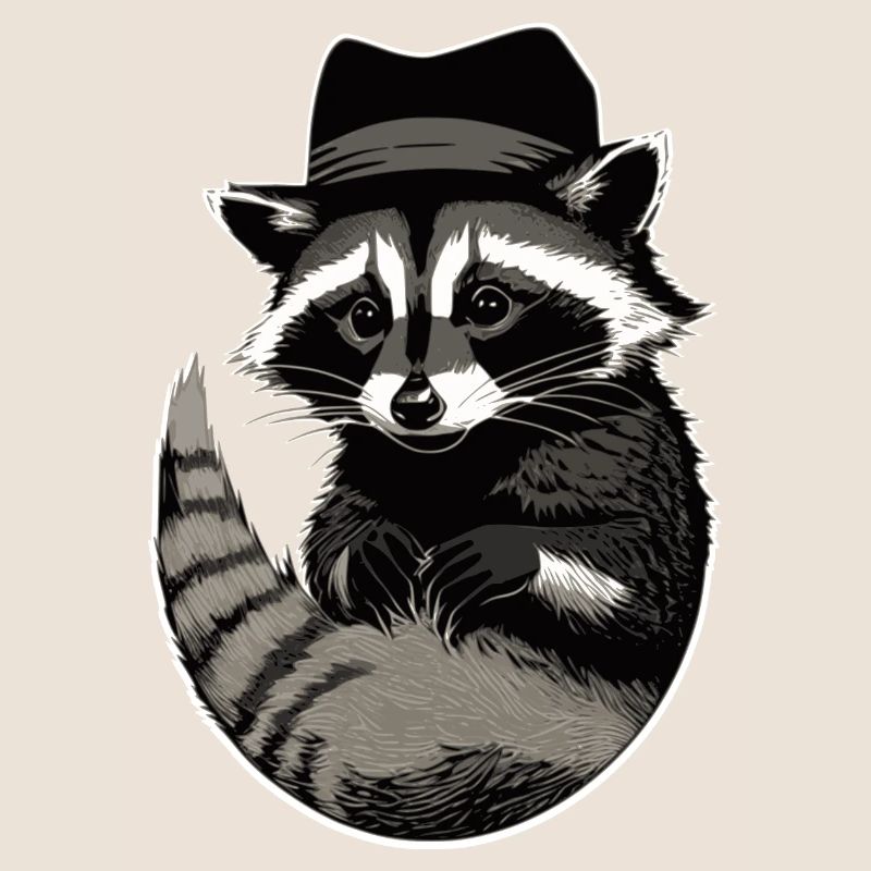 Waschbär mit Hut